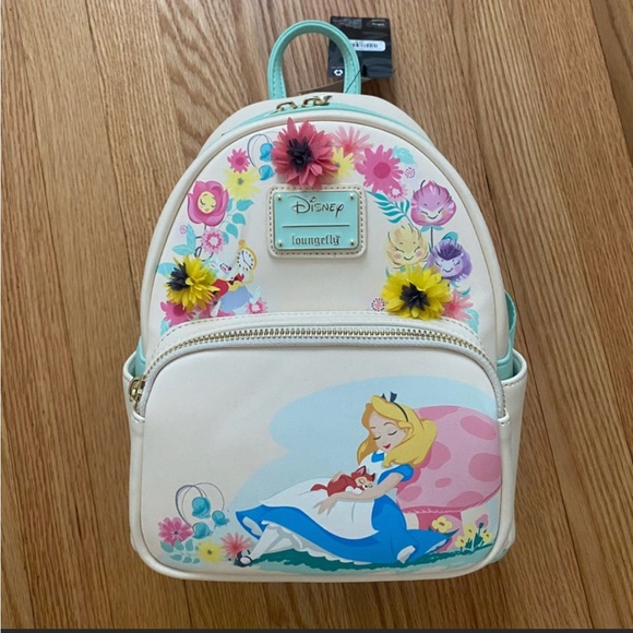 NWT: Loungefly Alice Garden Flowers mini backpack - Picture 2 of 5